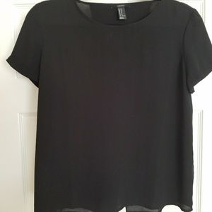 Forever 21 black chiffon blouse